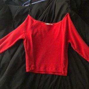 Red off the shoulder top